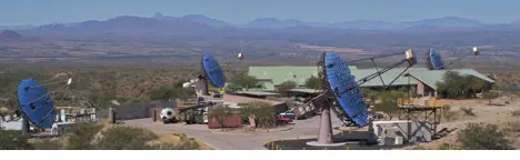 The four telescopes at their permanent location at the Fred Lawrence Whipple Observatory (FLWO) observatory one hour south of Tucson, AZ.