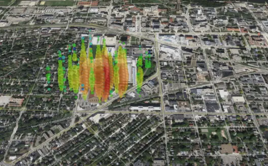 A high-energy neutrino that occurred in Madison, Wisconsin. Photo Credit: Google/IceCube Collaboration